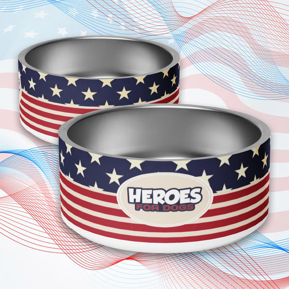 Patriotic Heroes For Dogs Pet Bowl - 32 oz